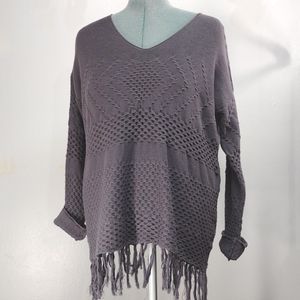 V Neckline Easei Sweater Gray Size S/M Oversized